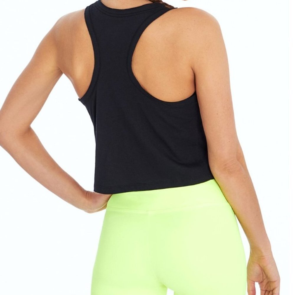 NWT Marika Cycle House Black Crop Racerback Tank / Size XL - Picture 2 of 5